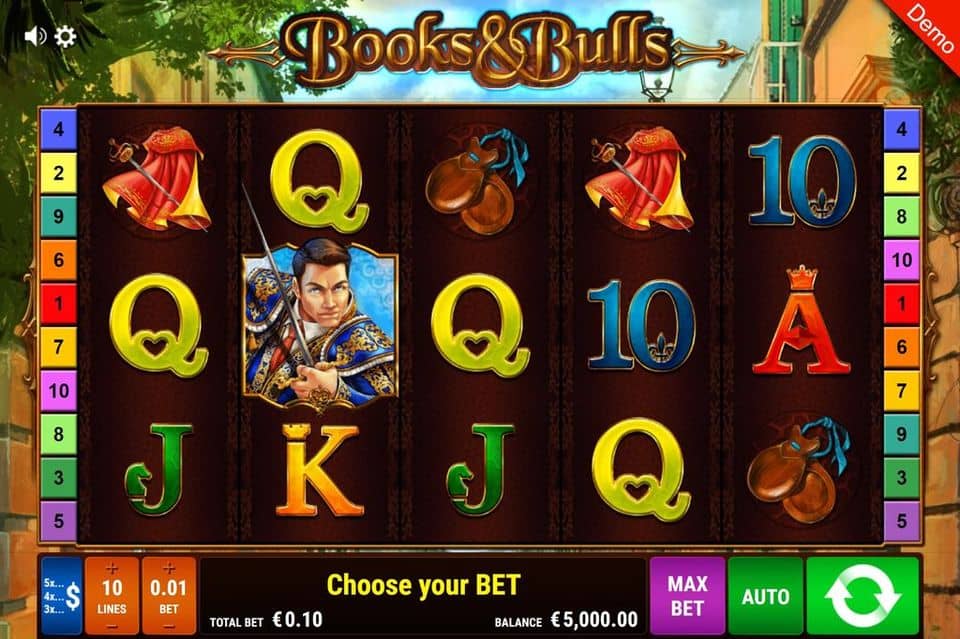 Books and Bulls Slot Game Free Play at Casino Ireland 01