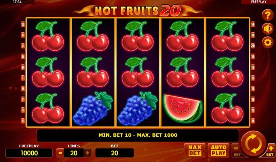 Hot Fruits 20 Slot Game Free Play at Casino Ireland 01