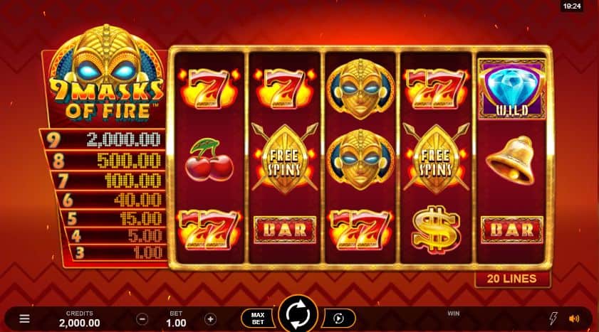 9 Masks of Fire Slot Game Free Play at Casino Ireland 01