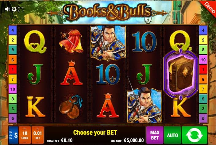 Books and Bulls Slot Game Free Play at Casino Ireland 01