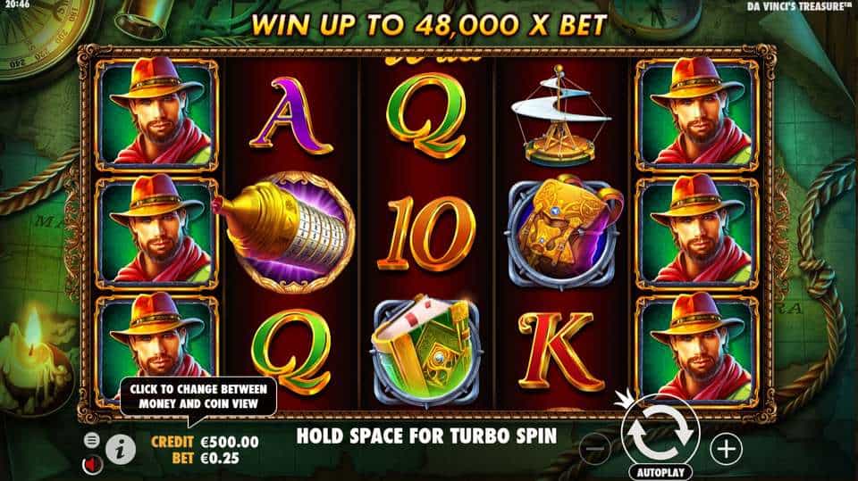 John Hunter and the Secrets of Da Vinci's Treasure Slot Game Free Play at Casino Ireland 01