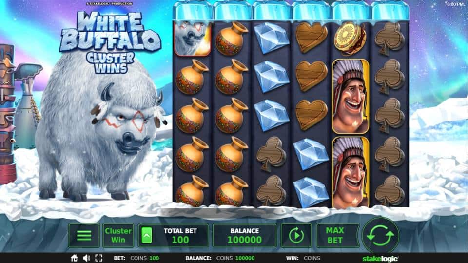 White Buffalo Cluster Wins Slot Game Free Play at Casino Ireland 01
