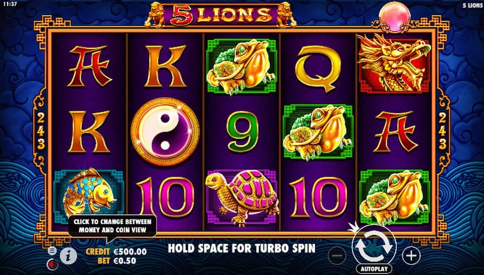 5 Lions Slot Game Free Play at Casino Ireland 01