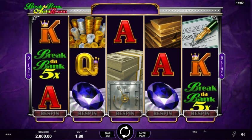 Break da Bank Again Respin Hyperspins Slot Game Free Play at Casino Ireland 01