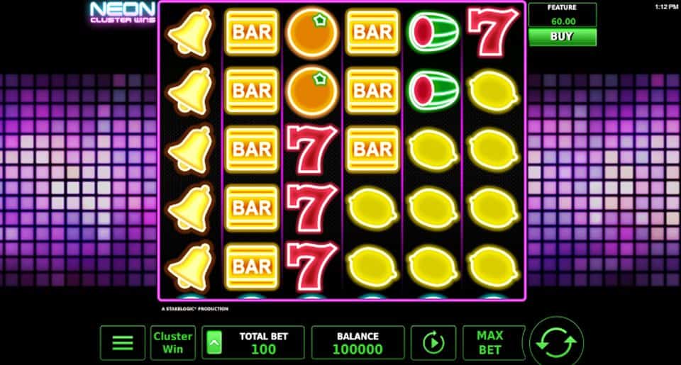 Neon Cluster Wins Slot Game Free Play at Casino Ireland 01