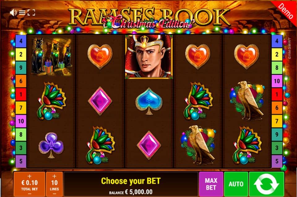 Ramses Book Christmas Edition Slot Game Free Play at Casino Ireland 01