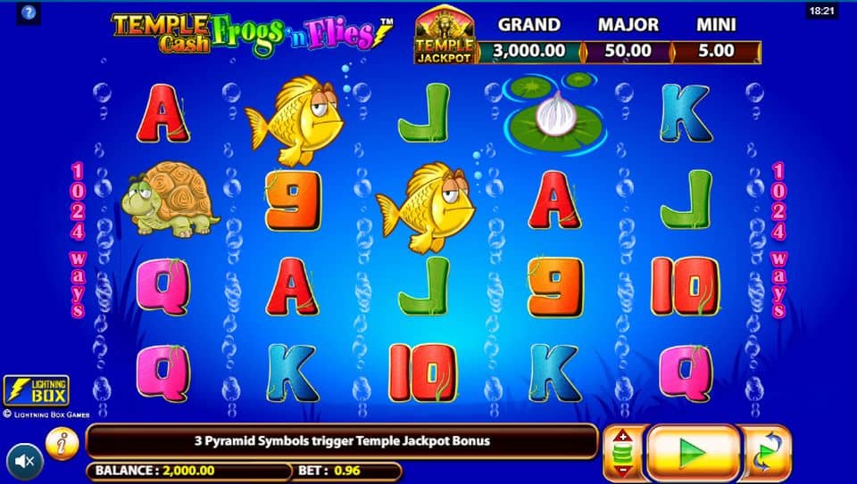 Temple Cash Frogs n Flies Slot Game Free Play at Casino Ireland 01