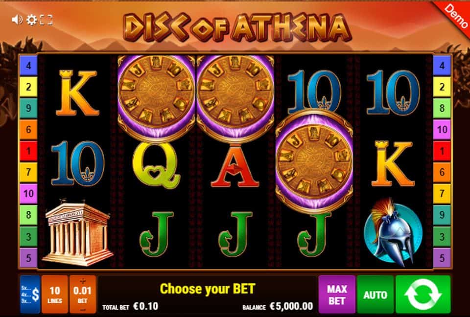 Disc of Athena Slot Game Free Play at Casino Ireland 01