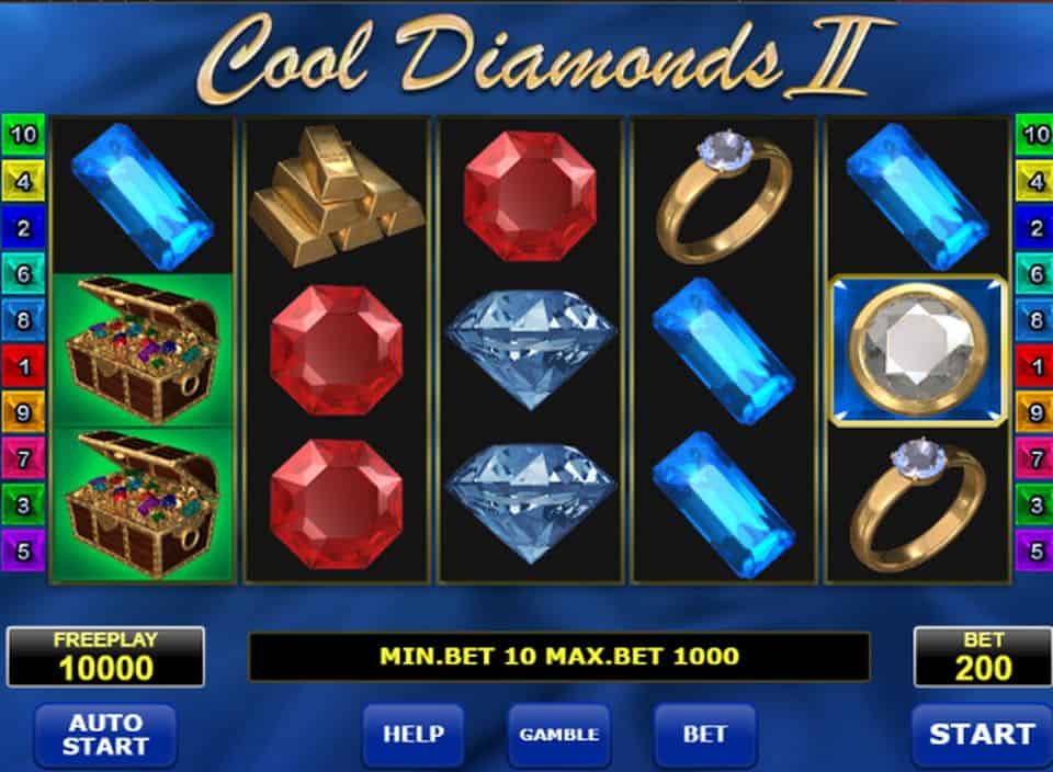 Cool Diamonds II Slot Game Free Play at Casino Ireland 01