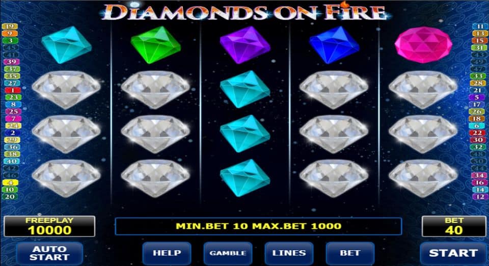 Diamonds on Fire Slot Game Free Play at Casino Ireland 01