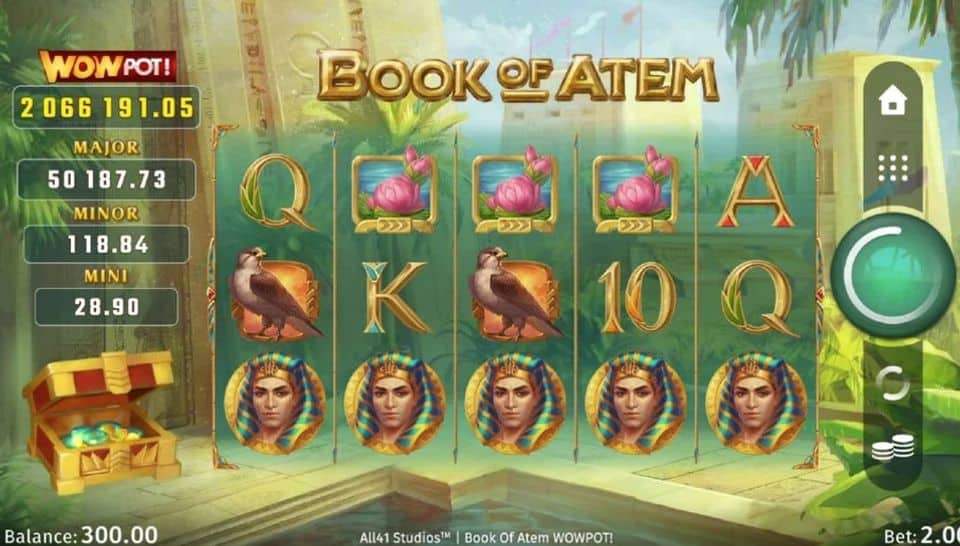 Book of Atem Wowpot Slot Game Free Play at Casino Ireland 01
