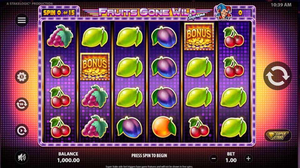 Fruits Gone Wild Supreme Superstake Slot Game Free Play at Casino Ireland 01