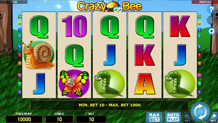 Crazy Bee Slot Game Free Play at Casino Ireland 01