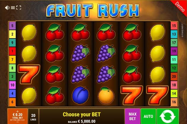 Fruit Rush Slot Game Free Play at Casino Ireland 01
