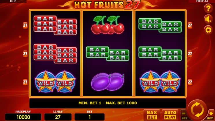 Hot Fruits 27 Slot Game Free Play at Casino Ireland 01