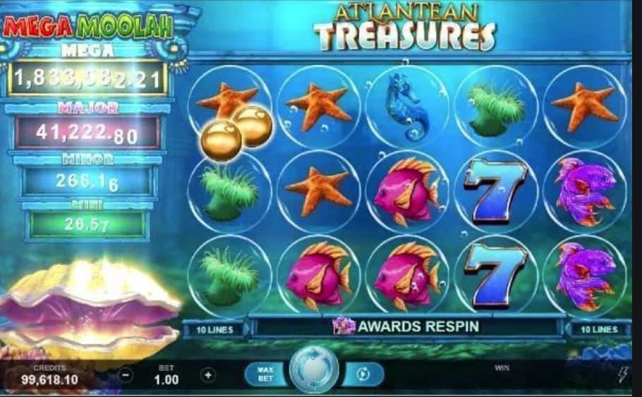 Atlantean Treasures Mega Moolah Slot Game Free Play at Casino Ireland 01