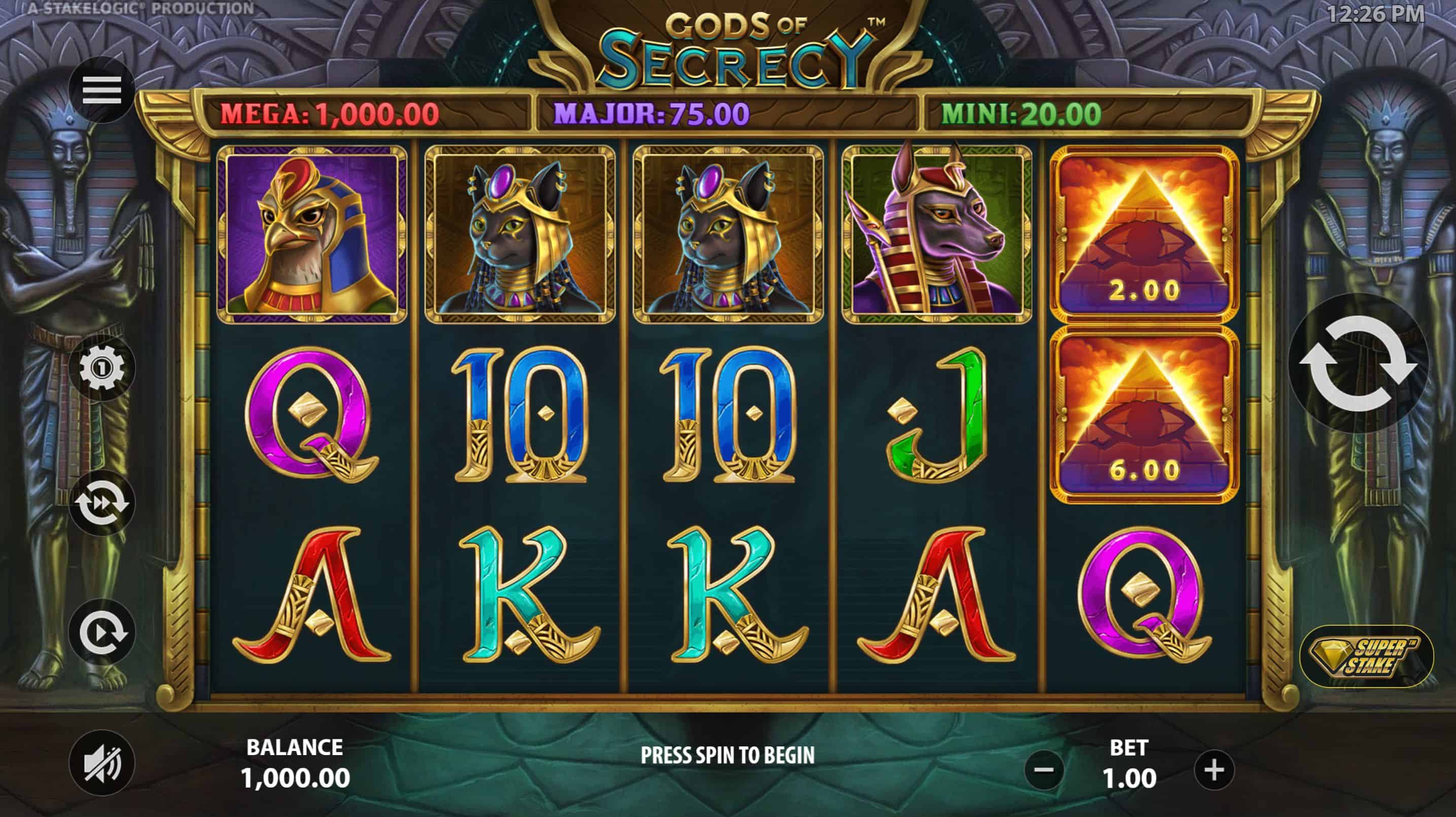 Gods of Secrecy Slot Game Free Play at Casino Ireland 01