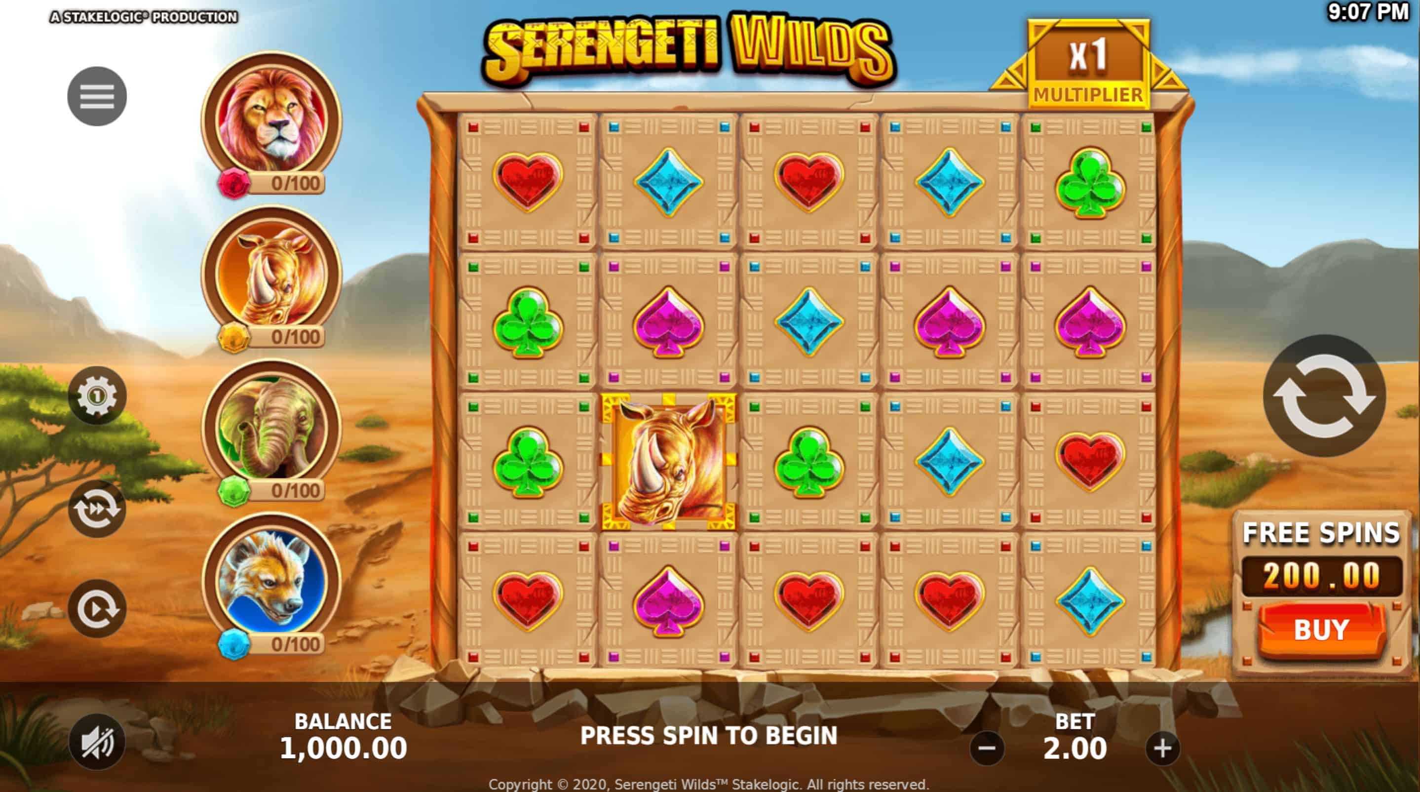 Serengeti Wilds Slot Game Free Play at Casino Ireland 01