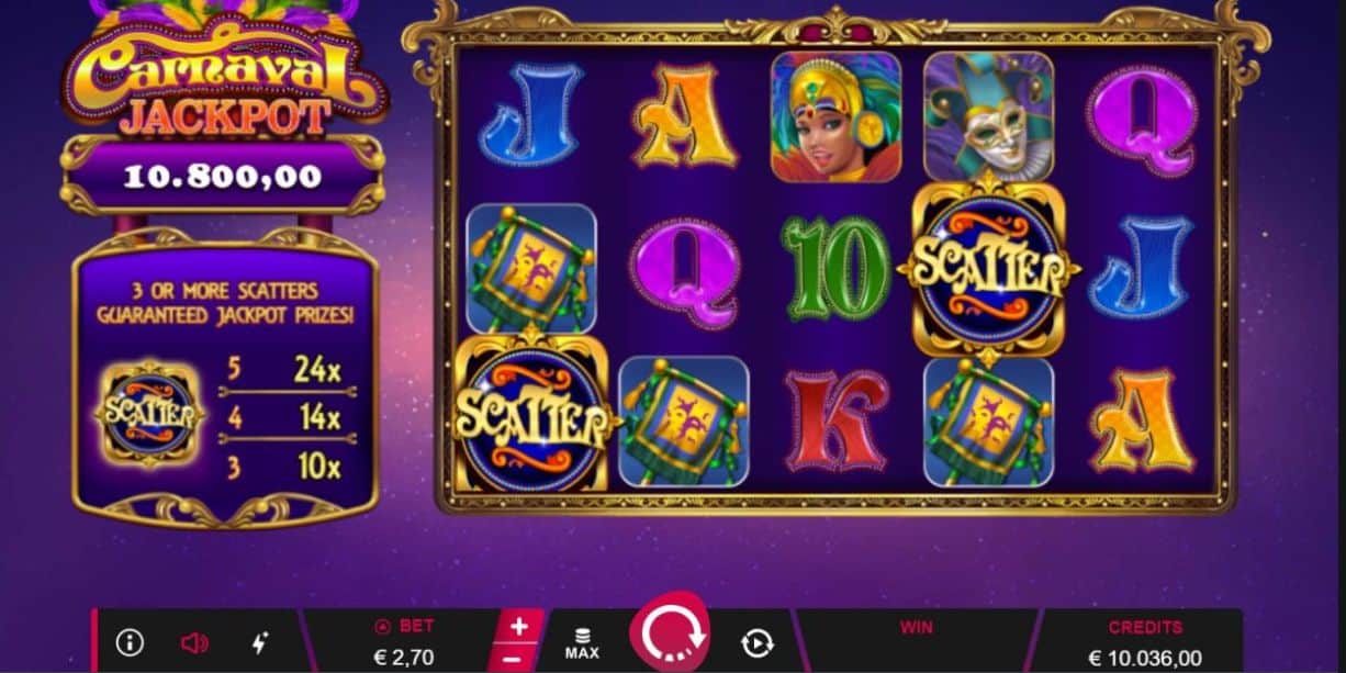 Carnaval Jackpot Slot Game Free Play at Casino Ireland 01