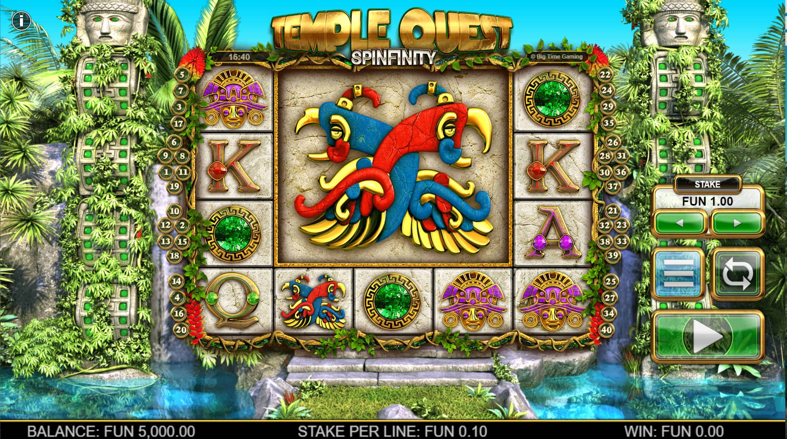 Temple Quest Spinfinity Slot Game Free Play at Casino Ireland 01