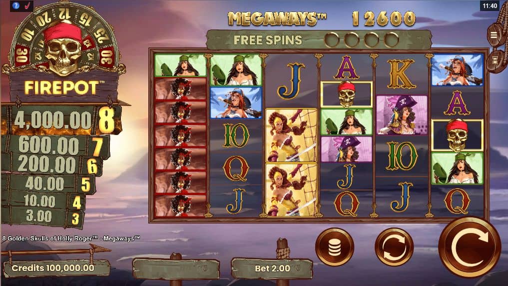 8 Golden Skulls of Holly Roger Slot Game Free Play at Casino Ireland 01