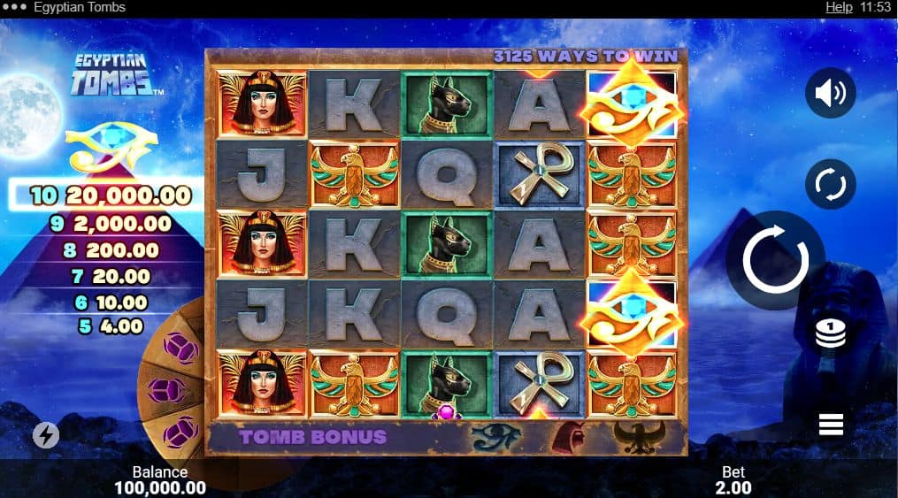 Egyptian Tombs Slot Game Free Play at Casino Ireland 01