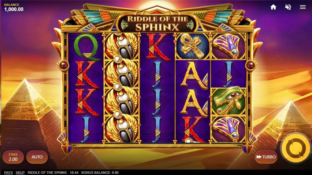 Riddle of the Sphinx Slot Game Free Play at Casino Ireland 01