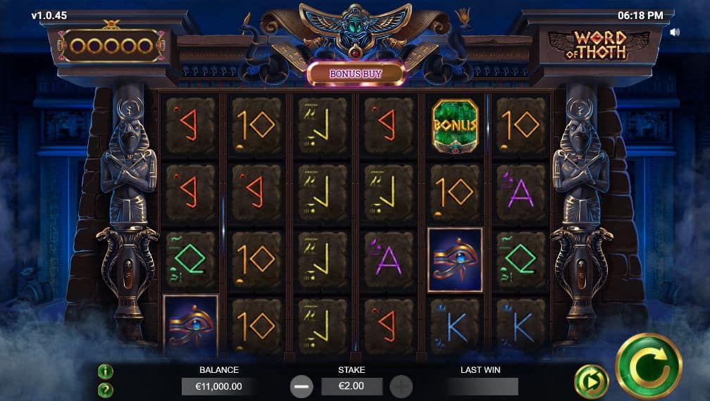 Word of Thoth Slot Game Free Play at Casino Ireland 01