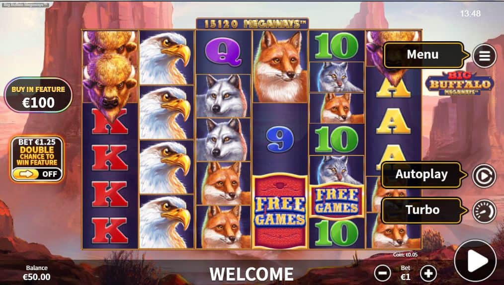 Big Buffalo Megaways Slot Game Free Play at Casino Ireland 01