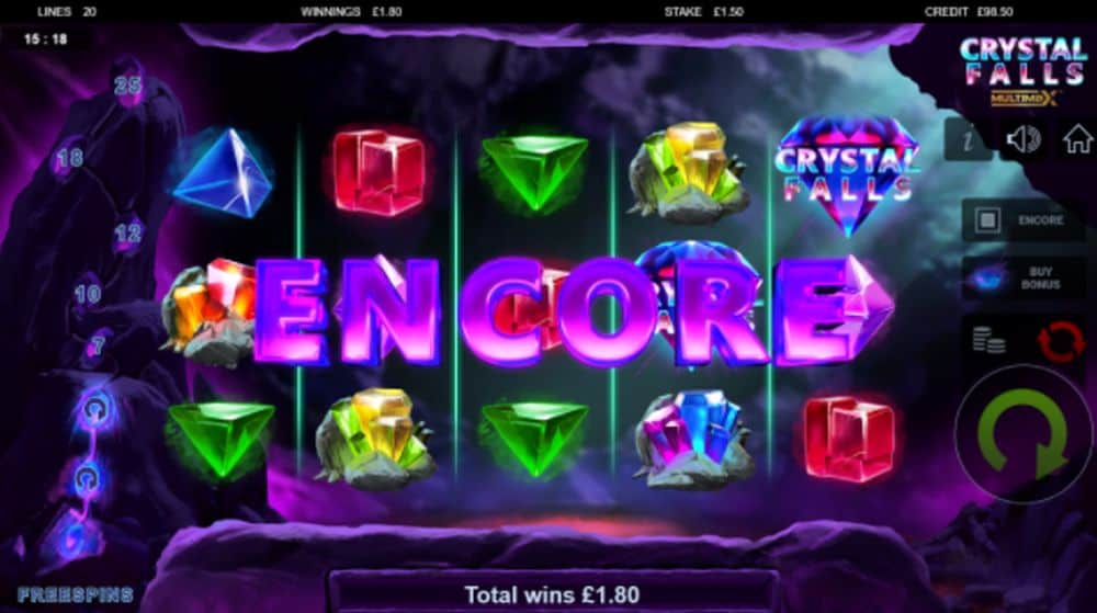 Crystal Falls Multi Max Slot Game Free Play at Casino Ireland 01