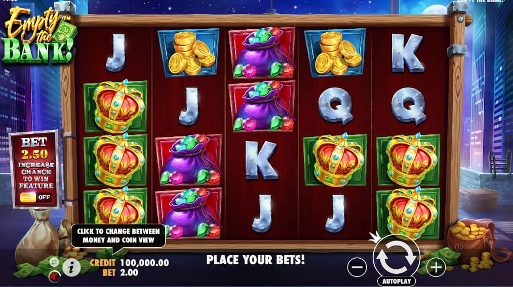 Empty the Bank Slot Game Free Play at Casino Ireland 01