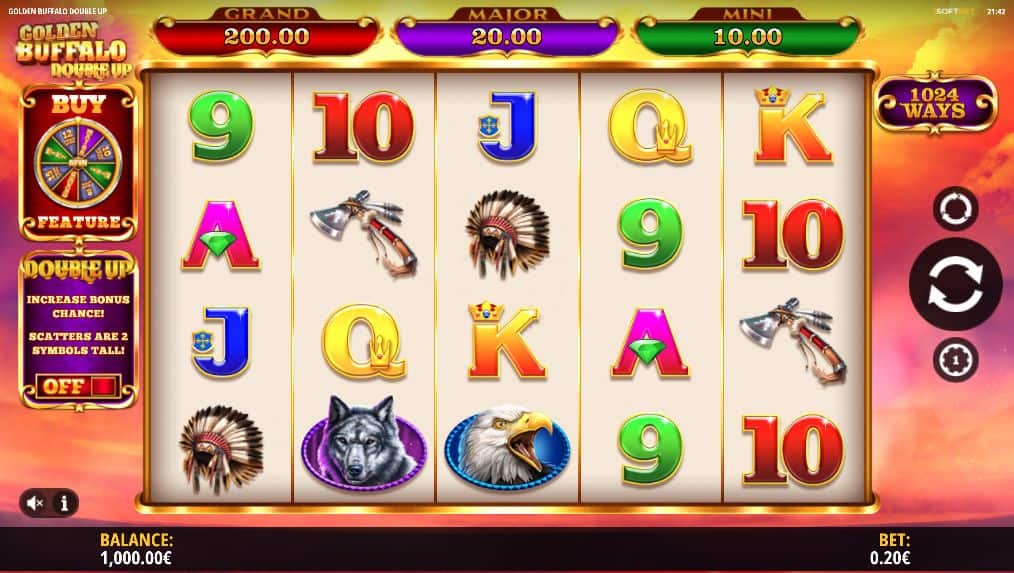 Golden Buffalo Double up Slot Game Free Play at Casino Ireland 01