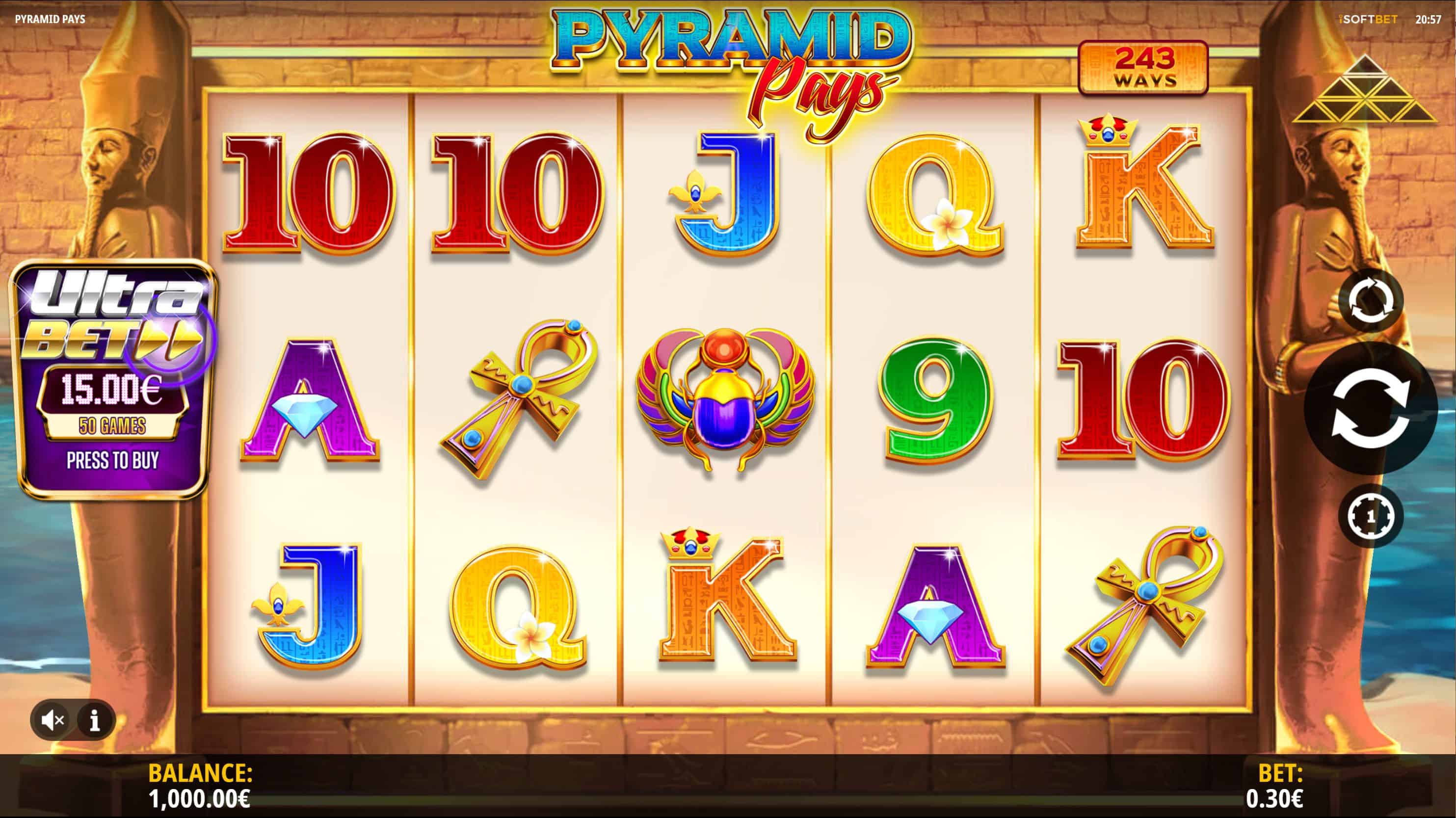 Pyramid Pays Slot Game Free Play at Casino Ireland 01