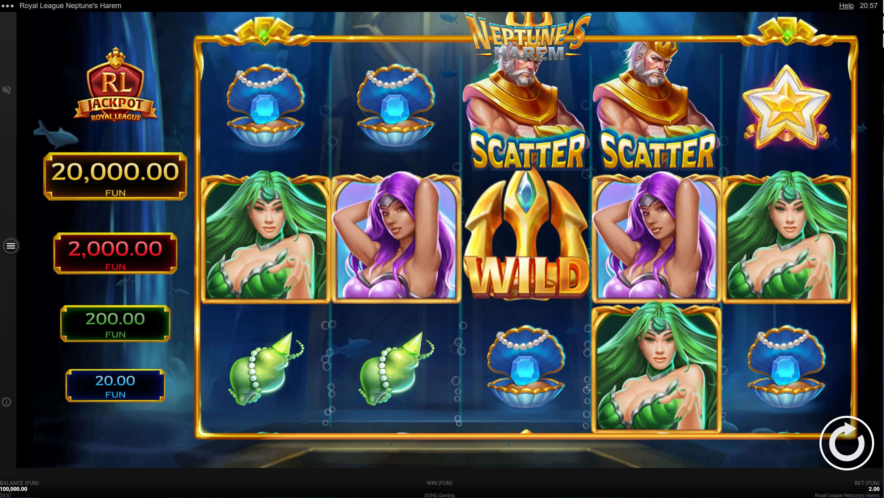 Royal League Neptunes Harem Slot Game Free Play at Casino Ireland 01