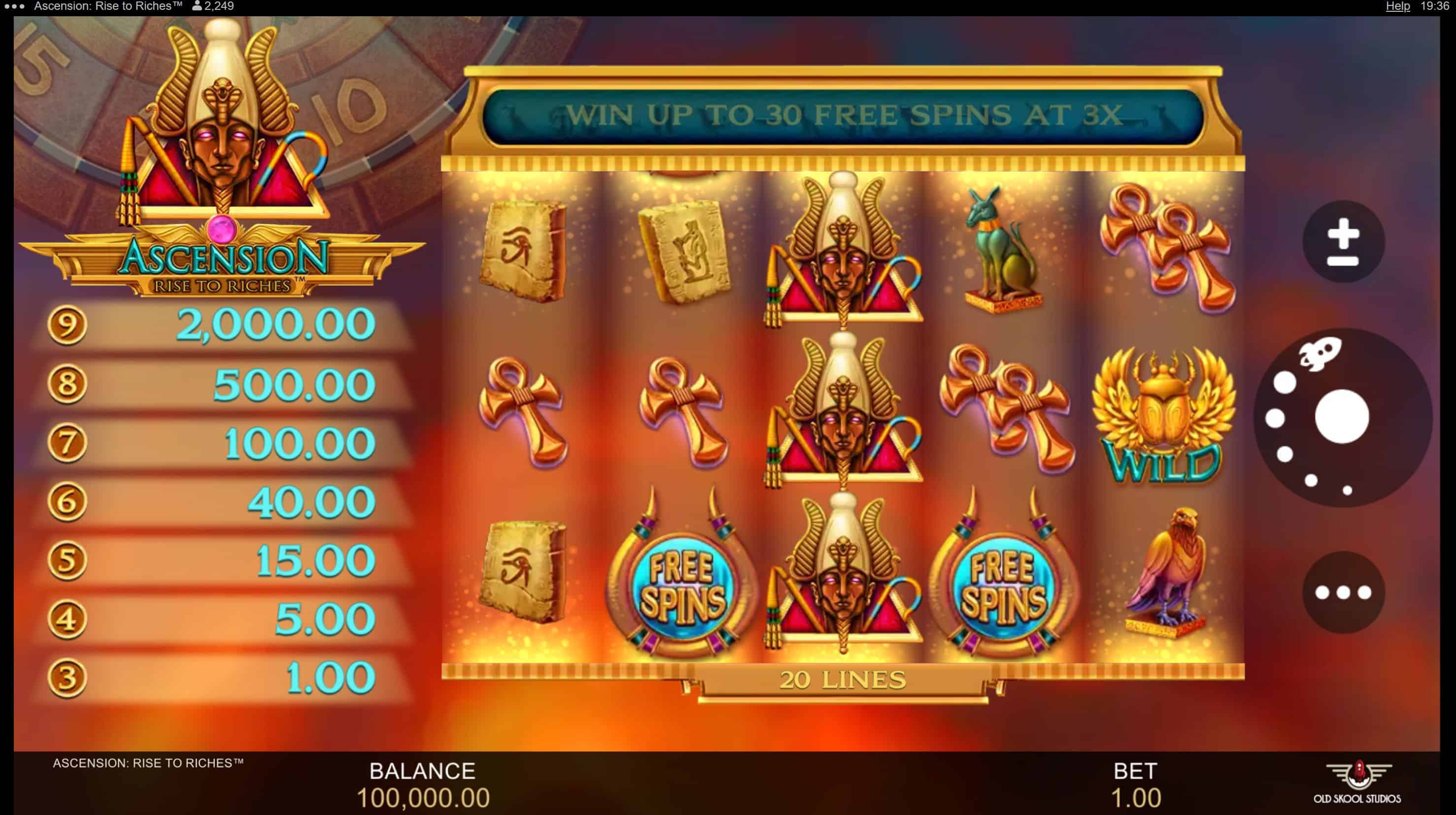 Ascension Rise to Riches Slot Game Free Play at Casino Ireland 01