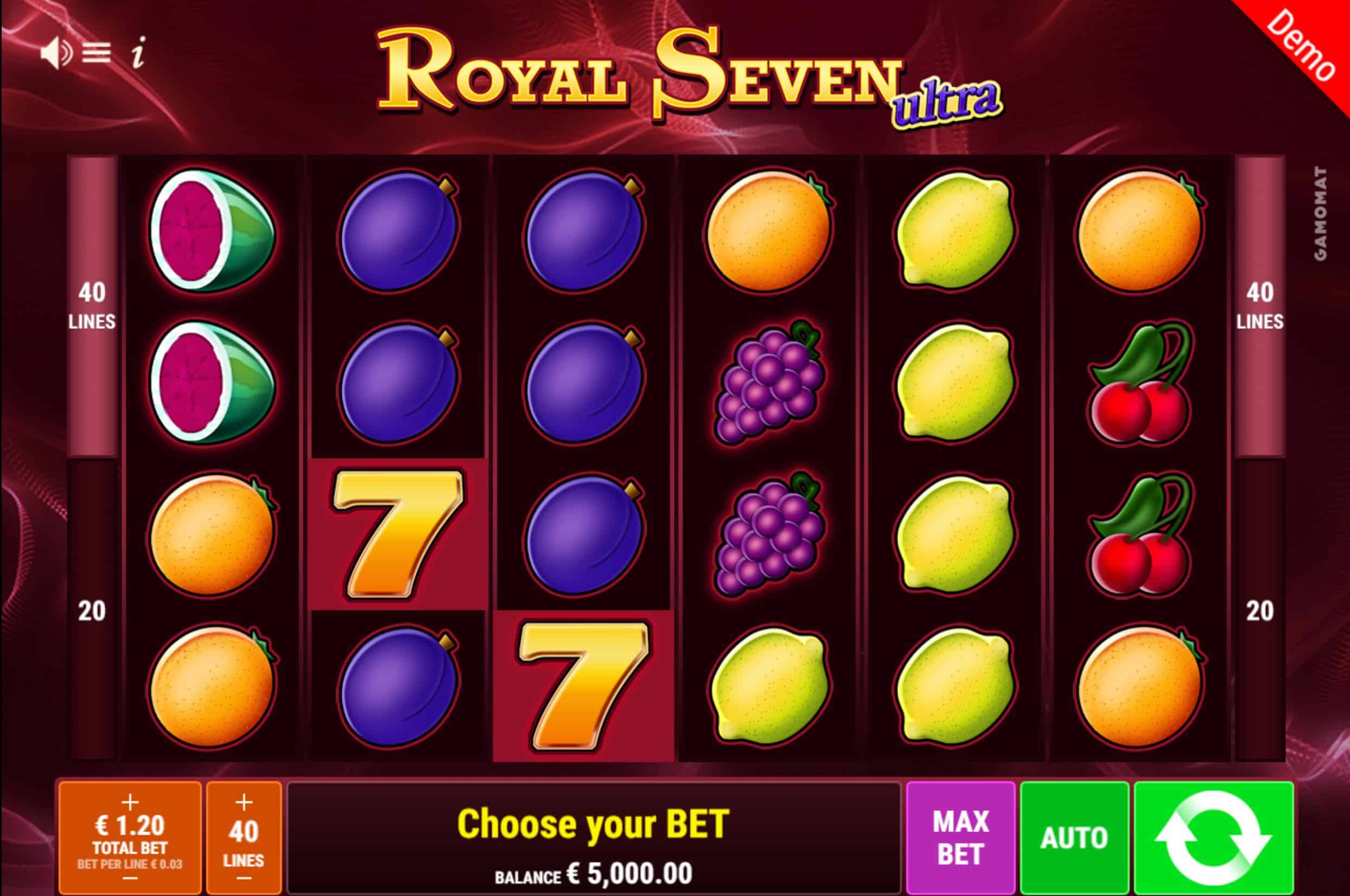 Royal Seven Ultra Slot Game Free Play at Casino Ireland 01