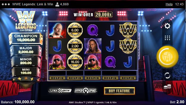WWE Legends Link and Win Slot Game Free Play at Casino Ireland 01